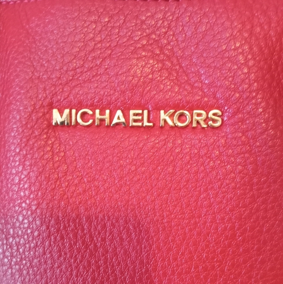 Michael Kors Red Bedford Leather Satchel Bag - Picture 3 of 14